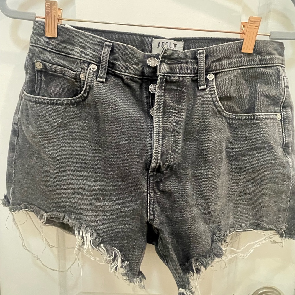 Agolde Women's Washed Black Jean Shorts